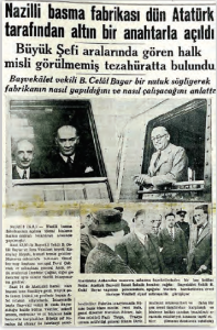 Fotoğraf 2.60 Nazilli Basma Fabrikasının açılışını gösteren bir gazete haberi
