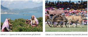 Görsel 1.3 Isparta’da her yıl düzenlenen gül festivali - Görsel 1.4 Tayland’da düzenlenen hayvancılık festivali