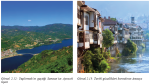 Görsel 2.12 Yeşilırmak’ın geçtiği Samsun’un Ayvacık ilçesi - Görsel 2.13 Tarihî güzellikleri barındıran Amasya