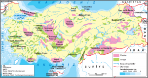 Harita 1.17 Türkiye’nin başlıca ovaları ve platoları