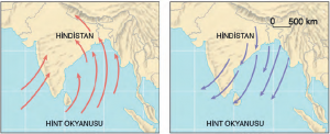 Harita 1.5.11 Güneydoğu Asya’da görülen yaz ve kış musonları