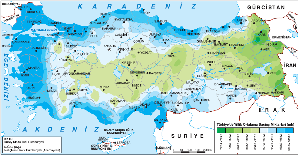Harita 1.5.22 Türkiye’de basınç dağılışı (www.mgm.gov.tr)