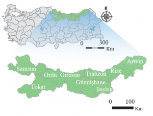 Harita 2. 6 Doğu Karadeniz Projesi kapsamındaki iller