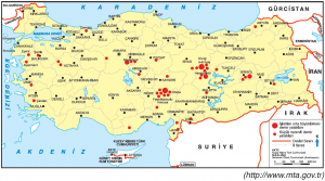 Harita 2.28 Demir yataklarının bulunduğu başlıca yerler