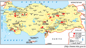 Harita 2.29 Krom yataklarının bulunduğu başlıca yerler