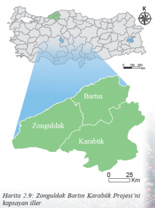 Harita 2.9 Zonguldak Bartın Karabük Projesi’ni kapsayan iller