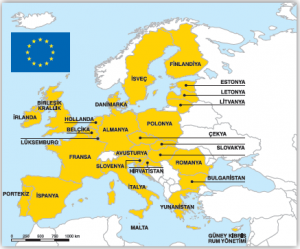 Harita 3.9 Avrupa Birliğine üye ülkeler