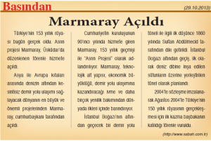 Marmaray Açıldı